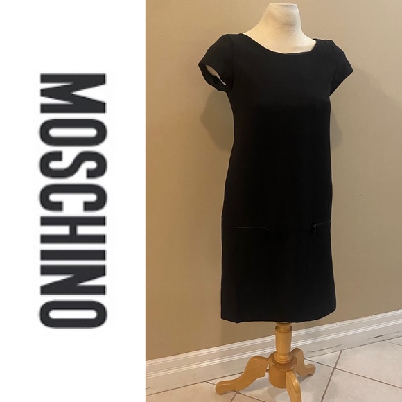 MOSCHINO Cheap and Cheap black wool shift dress - Picture 3 of 11